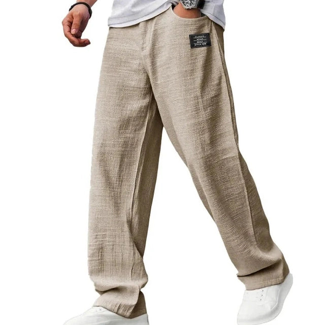 LUMEN SOMA Relaxed Linen-Blend Wide-Leg Pants