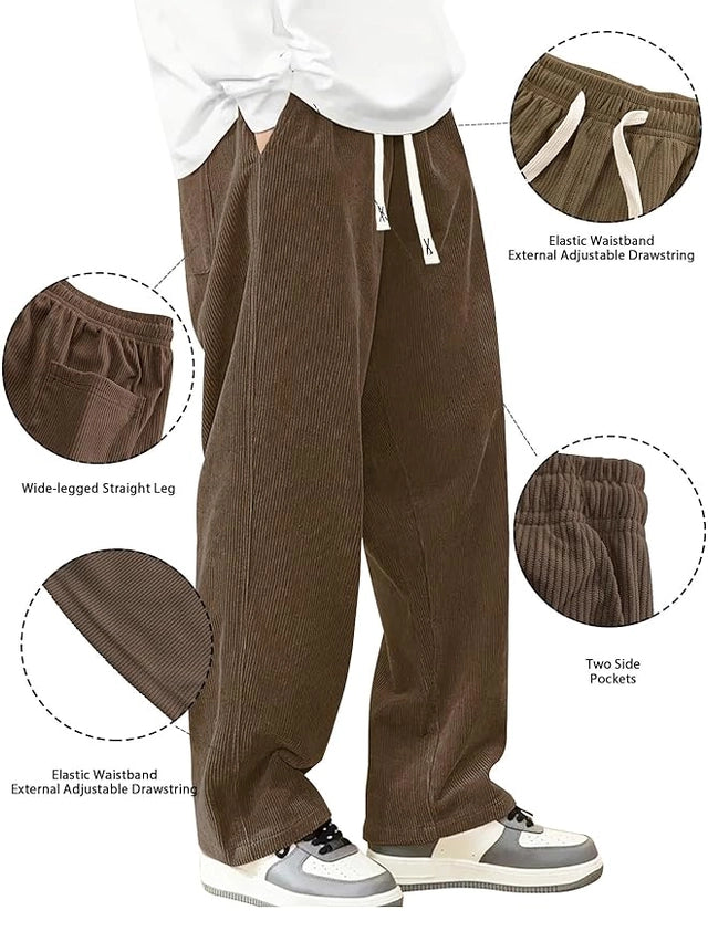 LUMEN SOMA Relaxed Corduroy Wide-Leg Pants